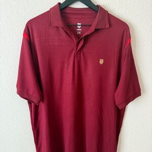 K-Swiss Red Men's Gold Logo Short Sleeve Polo Size XXL
